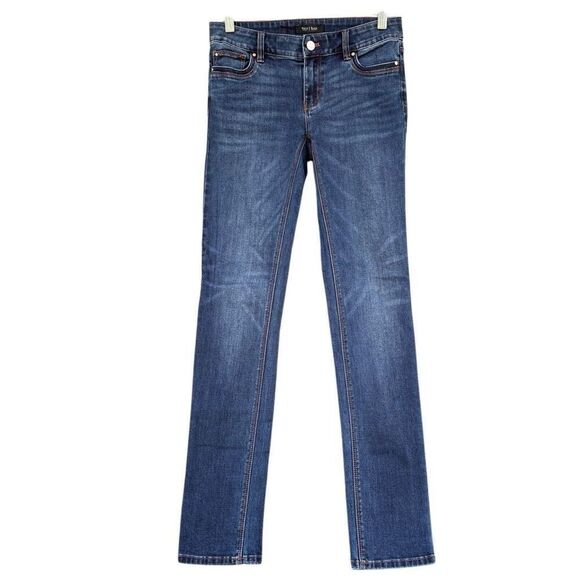 WHBM Slim Jeans Medium Dark Wash Mid Rise Soft Denim Women’s Size 00R 5 Pockets - Picture 9 of 9
